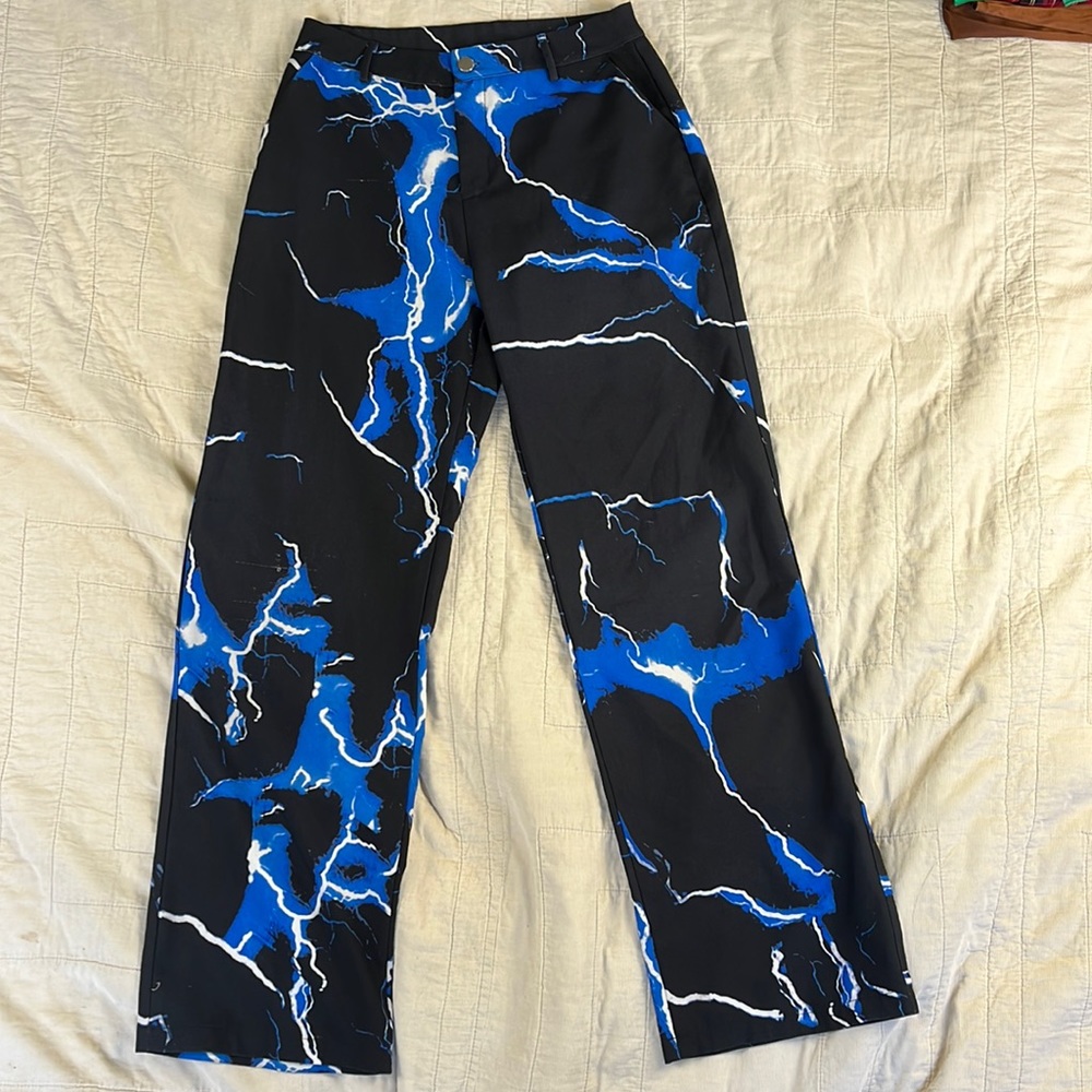 Blue lightning pants